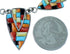 Sterling Silver Multicolor Link Necklace Earrings Jewelry Set RS34221